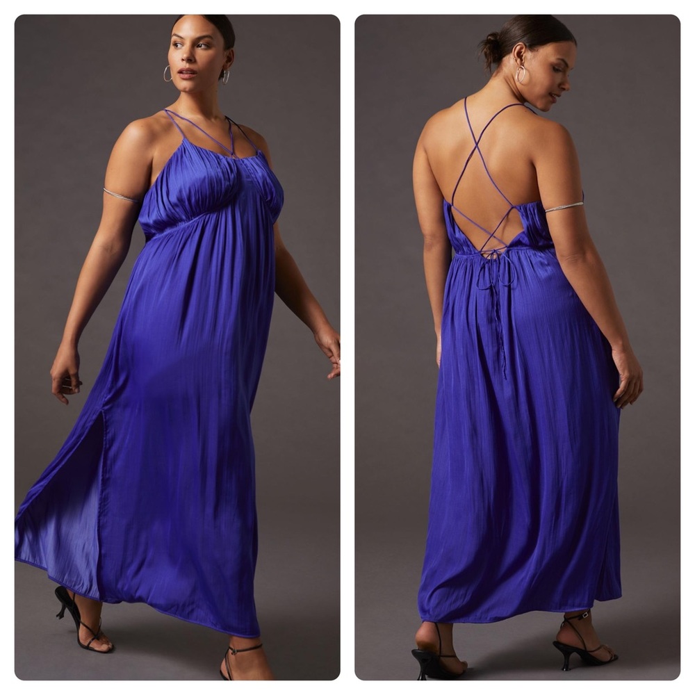 Anthropologie Halter Side-Slit Maxi Dress